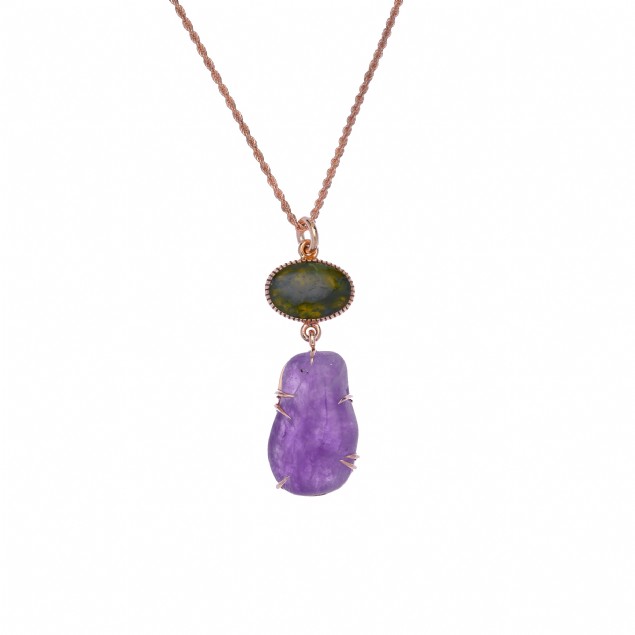 Serpantin Ametist Kolye