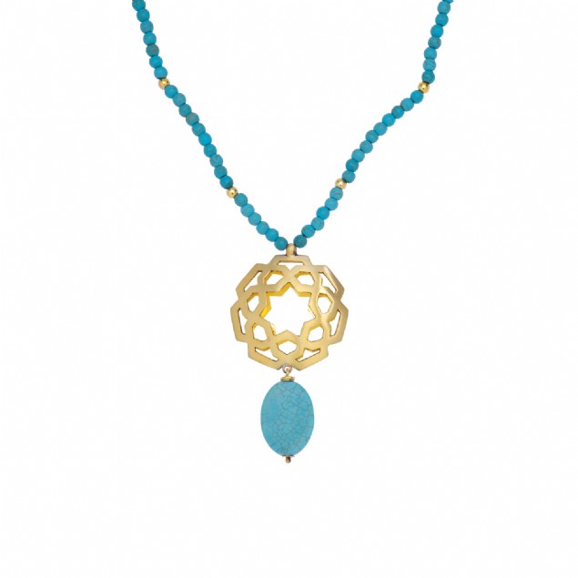 Selçuklu Yıldızı Turkuaz Kolye