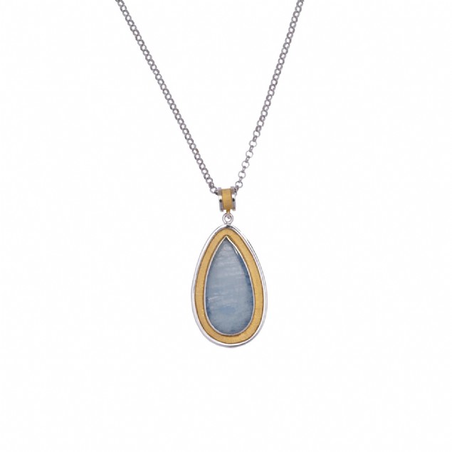 Akuamarin Damla Kolye