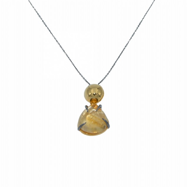 Rutilated Quartz Drop Necklace