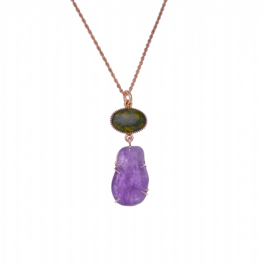 Serpantin Ametist Kolye