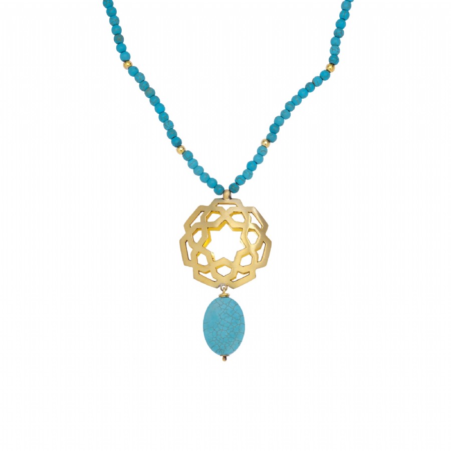 Selçuklu Yıldızı Turkuaz Kolye